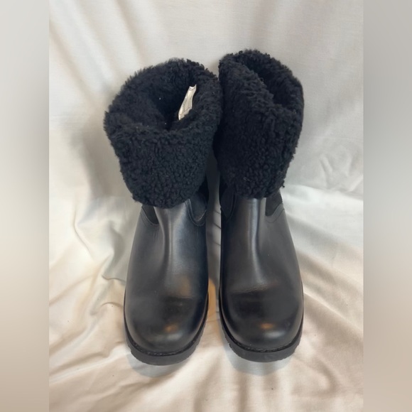 UGG Shoes - Ugg Black Leather Buckle Booties Size 11
